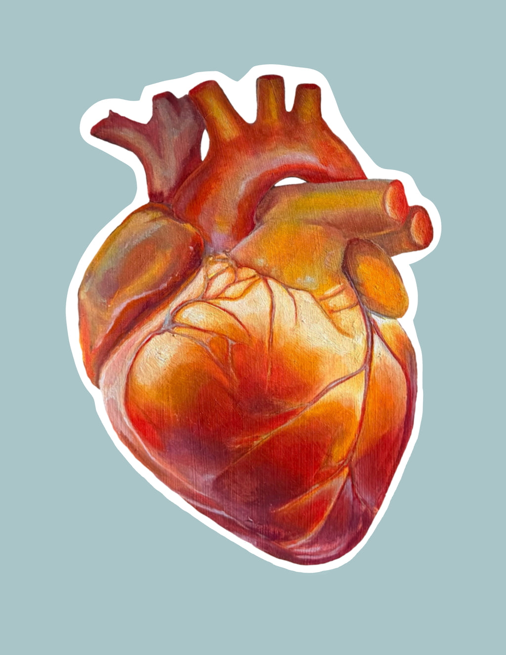 Large Sticker Glowing Heart Vinyl