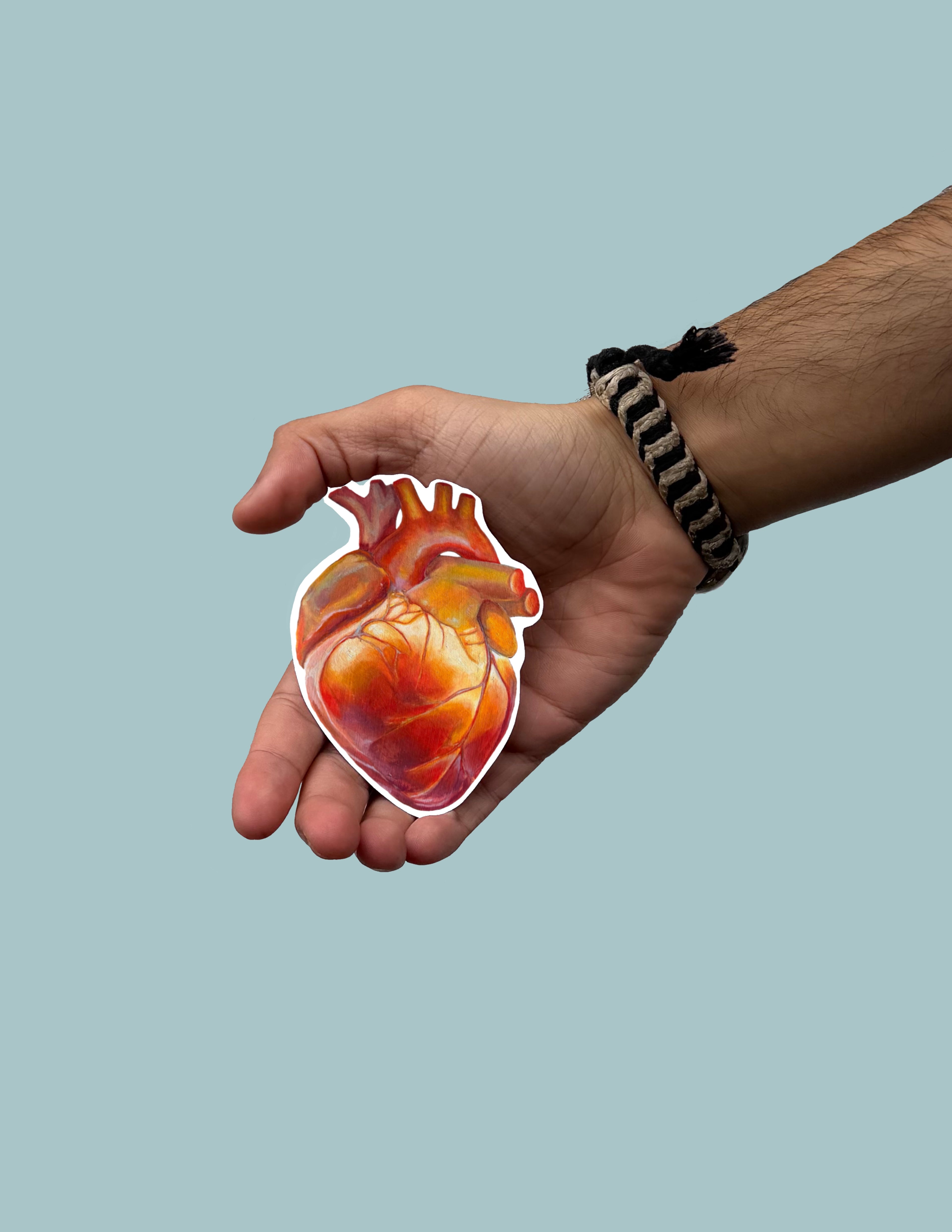 Large Sticker Glowing Heart Vinyl