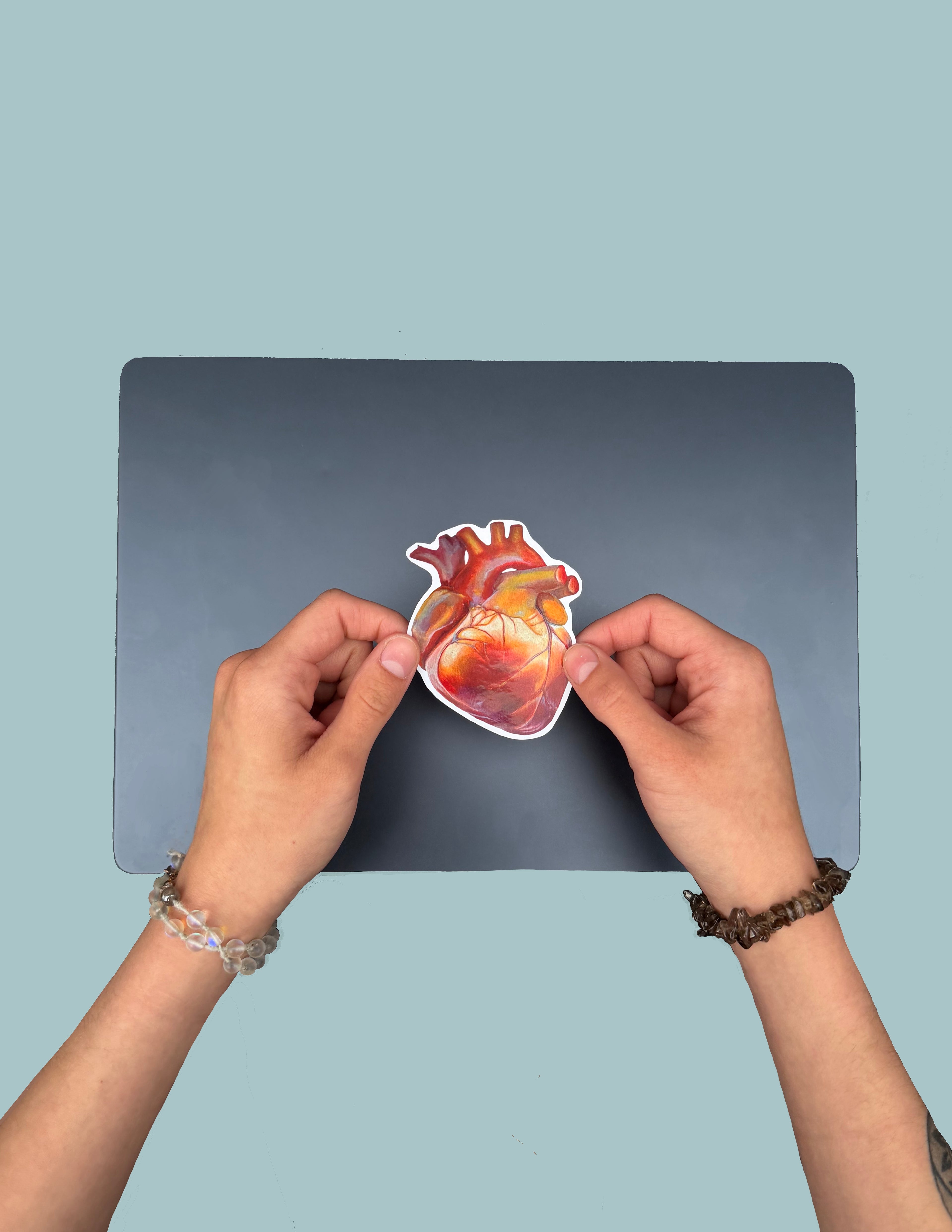 Large Sticker Glowing Heart Vinyl